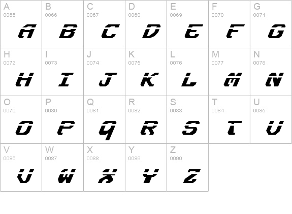 Ensign Flandry Laser Italic uppercase A-Z preview