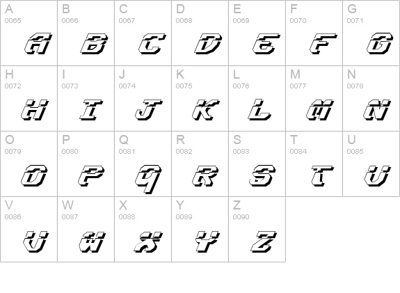 Ensign Flandry LasShad Italic uppercase A-Z preview