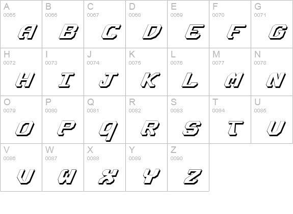 Ensign Flandry Shadow Italic uppercase A-Z preview
