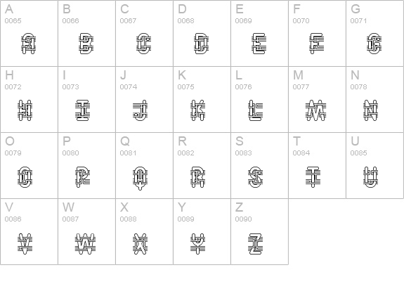 Entangled BRK uppercase A-Z preview