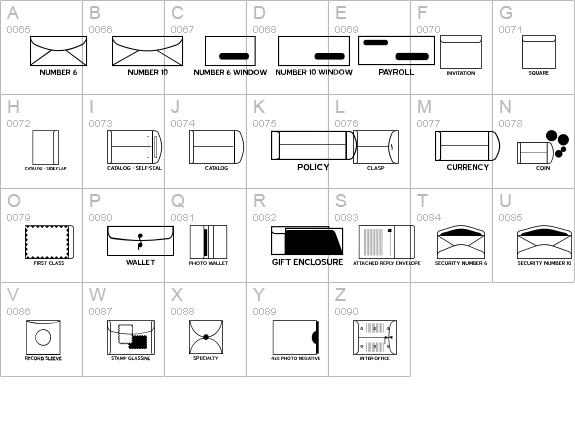 Envelopes JL uppercase A-Z preview