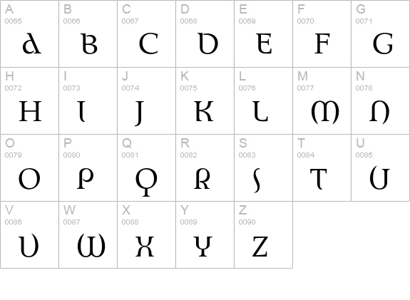 Envision-Roman uppercase A-Z preview