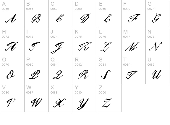Epaulet uppercase A-Z preview