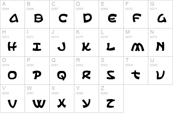 Ephesian uppercase A-Z preview