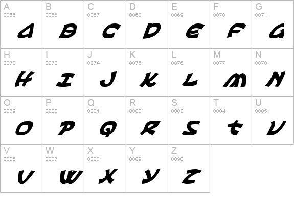 Ephesian Bold Italic uppercase A-Z preview