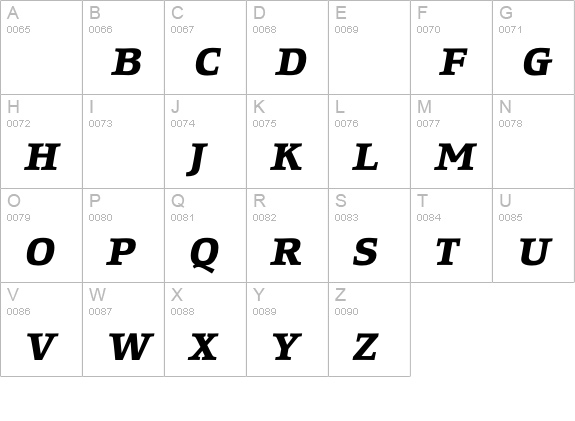 EquestrienneBoldItalic uppercase A-Z preview