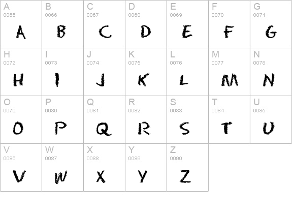 Eraser Dust uppercase A-Z preview