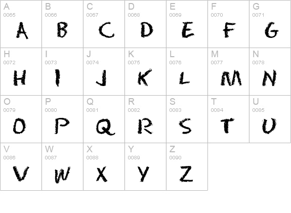 Eraser Regular uppercase A-Z preview