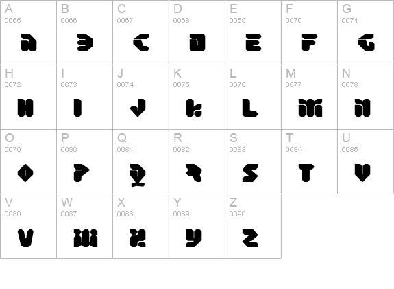 EraserAngled uppercase A-Z preview
