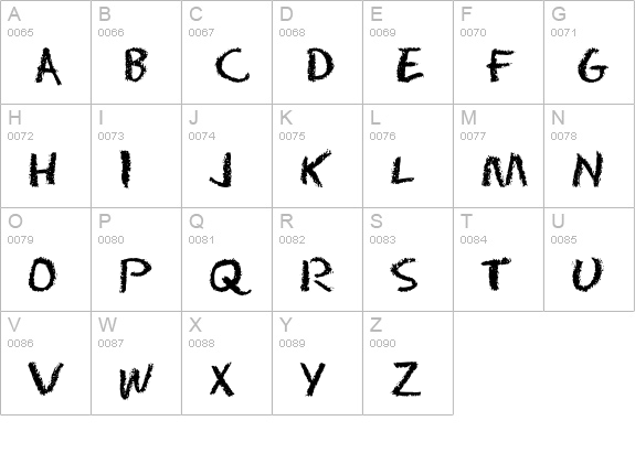 EraserDust uppercase A-Z preview