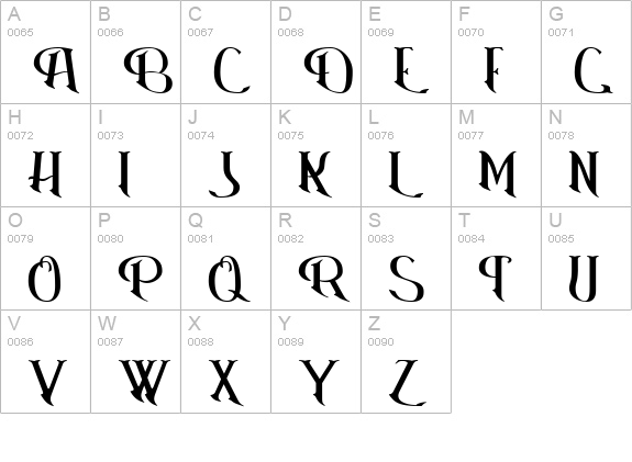Erasmus uppercase A-Z preview