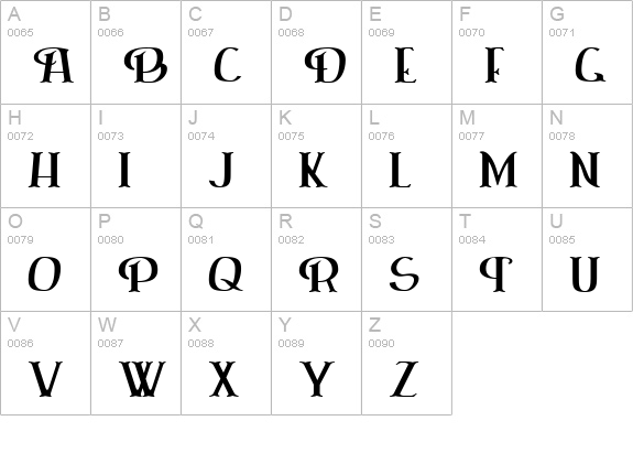 ErasmusInline uppercase A-Z preview