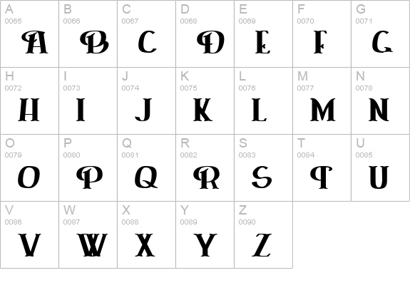 ErasmusInline Bold uppercase A-Z preview