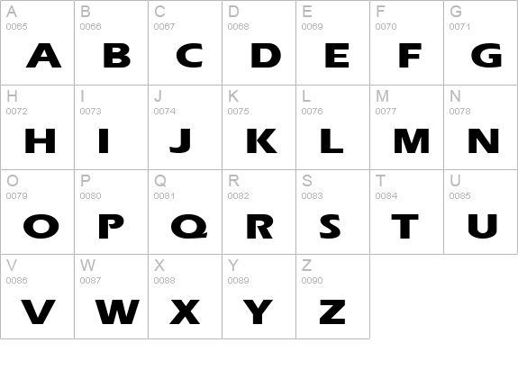 ErgoeExtraboldExpanded Regular uppercase A-Z preview