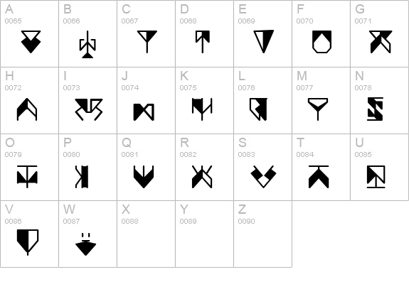 Ergonomix uppercase A-Z preview