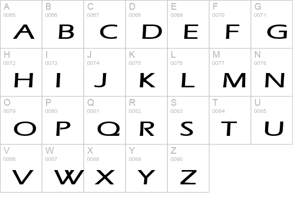 Eric Extended Bold uppercase A-Z preview