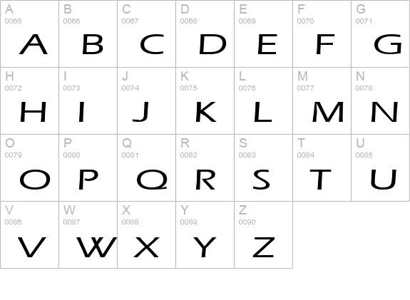 Eric Extended Normal uppercase A-Z preview