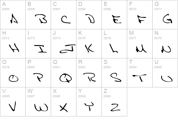 EricasHand Regular uppercase A-Z preview