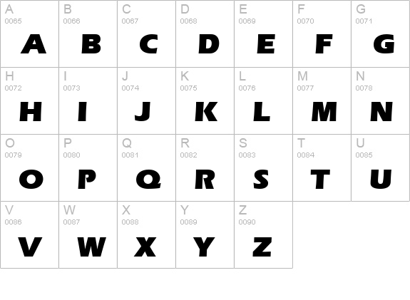 ErieBlack Bold uppercase A-Z preview