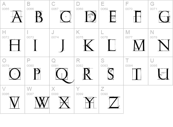 ErikGCapsSketches uppercase A-Z preview