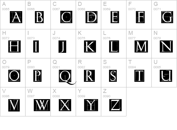 ErikGCapsSkInvers uppercase A-Z preview