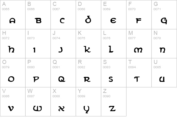 Erin Go Bragh uppercase A-Z preview