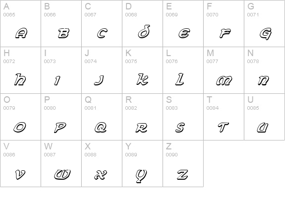 Erin Go Bragh 3D Italic uppercase A-Z preview