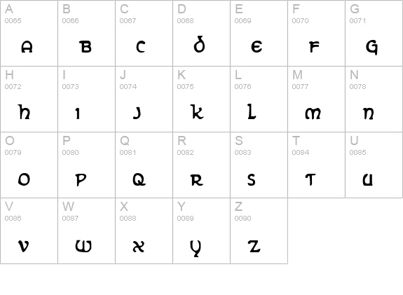 Erin Go Bragh Condensed uppercase A-Z preview