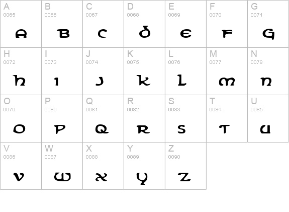 Erin Go Bragh Expanded uppercase A-Z preview