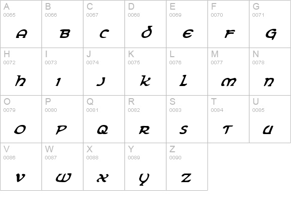 Erin Go Bragh Italic uppercase A-Z preview