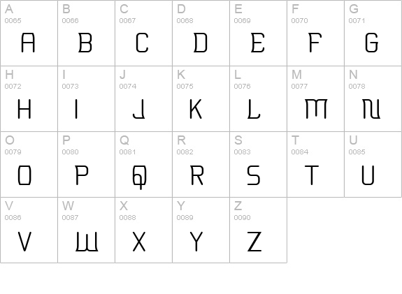 Erinal uppercase A-Z preview