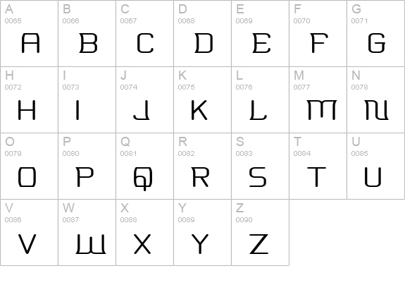 Erinal Wide uppercase A-Z preview