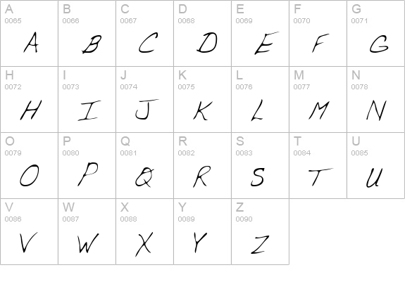 ErinsHand uppercase A-Z preview