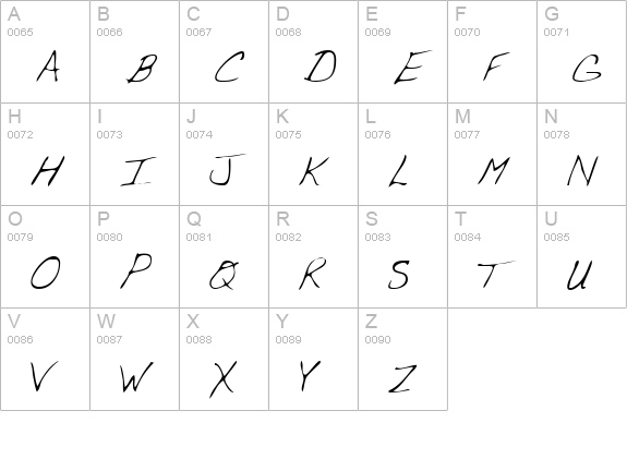 ErinsHand Regular uppercase A-Z preview
