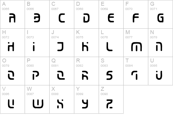 Eroded uppercase A-Z preview