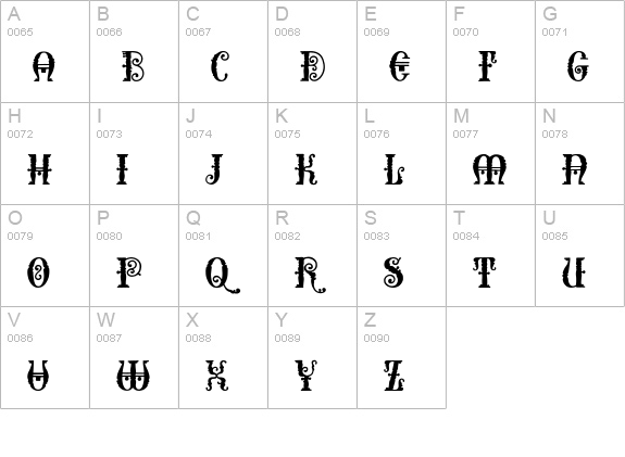 Erotokritos uppercase A-Z preview