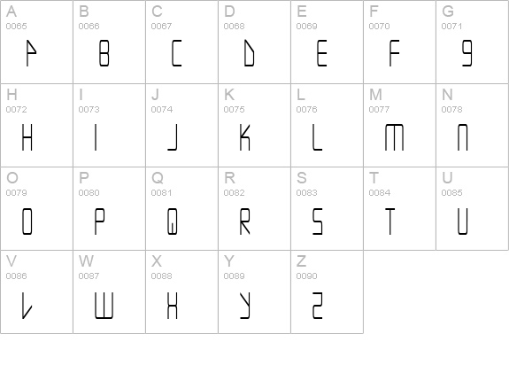 Escape Artist Condensed uppercase A-Z preview