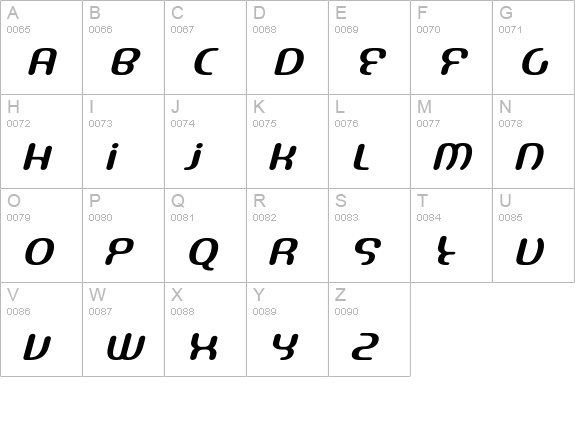 Escape-Light uppercase A-Z preview