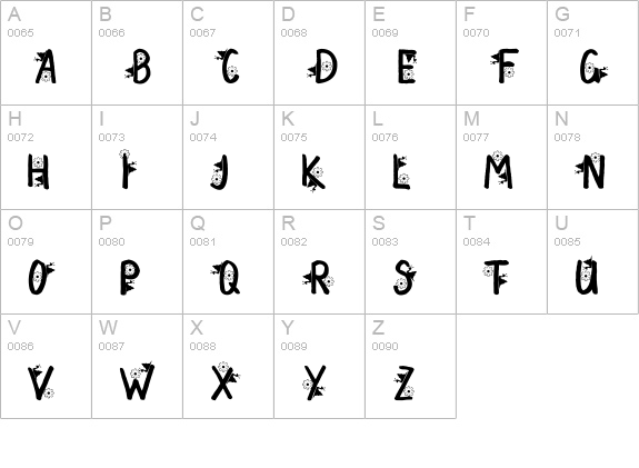 Escargots uppercase A-Z preview
