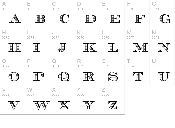 EscorialEF uppercase A-Z preview