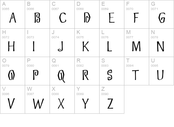 Eskargot uppercase A-Z preview