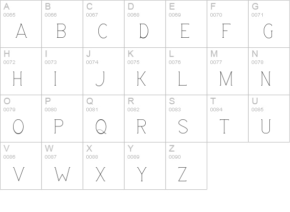 Espacio uppercase A-Z preview
