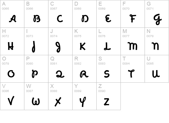 Espangles uppercase A-Z preview