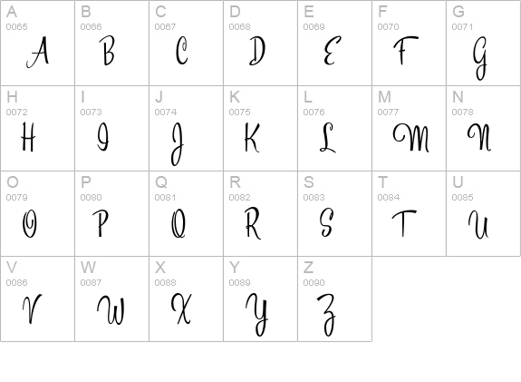 Esplanade Script PERSONAL USE uppercase A-Z preview