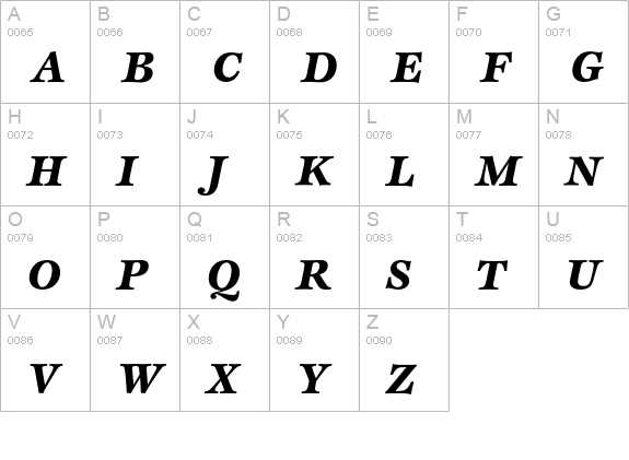 EspritEF-BlackItalic uppercase A-Z preview