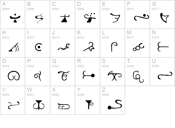 Espruar Elvish FR  uppercase A-Z preview