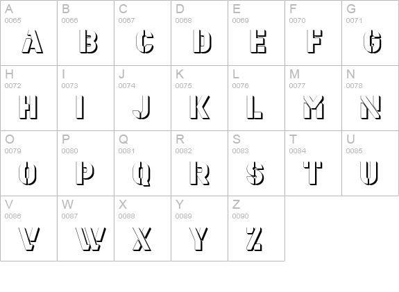 Estenceler Shadow uppercase A-Z preview