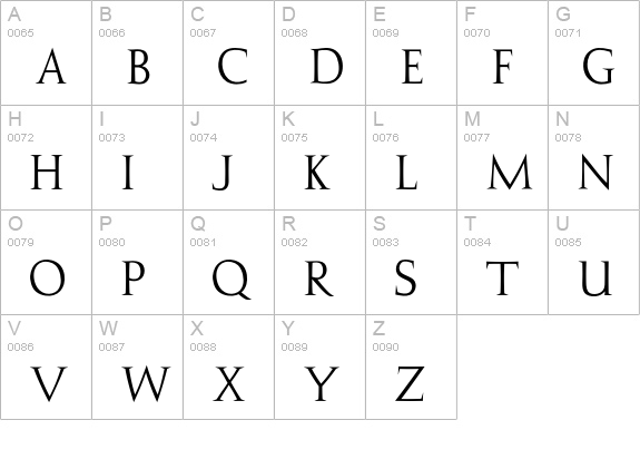 Esther uppercase A-Z preview