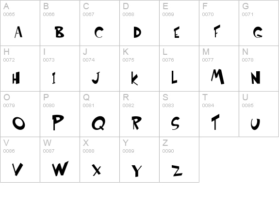 Etcetera uppercase A-Z preview