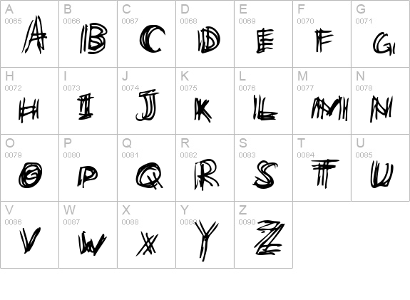 etchy uppercase A-Z preview